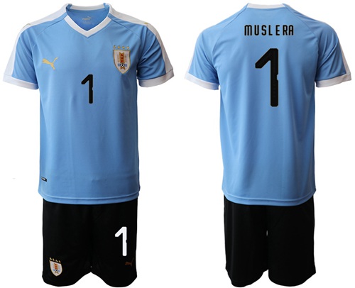Uruguay #1 Muslera Home Soccer Country Jersey